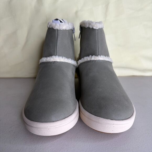 Cloudsteppers by Clarks Faux Fur Ankle Boots Step Glow Rose Dusty Olive 5M NWB - Picture 5 of 11